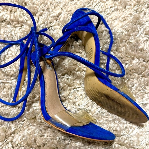 Steve Madden blue suede toe up heels - Picture 4 of 7